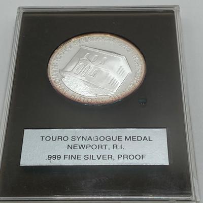 LOT 74: Touro Synagogue Medal Newport, R.I. .999 Fine Silver Proof 1 oz