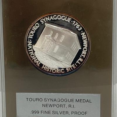 LOT 74: Touro Synagogue Medal Newport, R.I. .999 Fine Silver Proof 1 oz