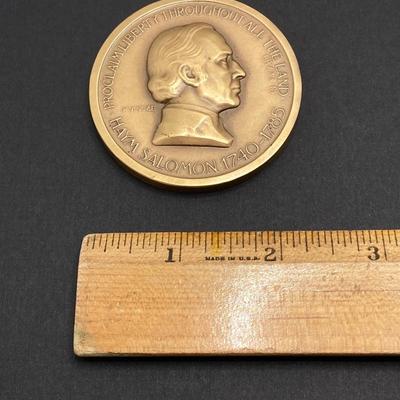 LOT 75: Albert Einstein Bronze Token Medal and Haym Salomon 1740-1785 Bronze Token Medal