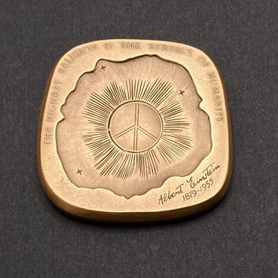 LOT 75: Albert Einstein Bronze Token Medal and Haym Salomon 1740-1785 Bronze Token Medal