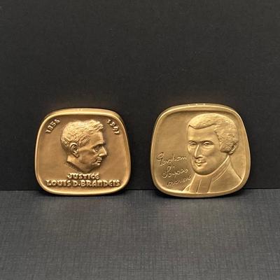 LOT 76: Justice Louis D. Brandeis Bronze Token Medal and Gershom Seixas Bronze Token Medal