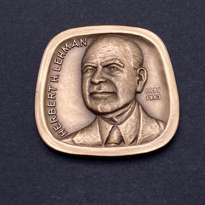 LOT 77: George Gershwin Bronze Token Medal and Herbert H. Lehman Bronze Token Medal