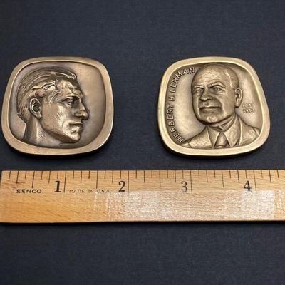 LOT 77: George Gershwin Bronze Token Medal and Herbert H. Lehman Bronze Token Medal