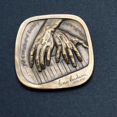 LOT 77: George Gershwin Bronze Token Medal and Herbert H. Lehman Bronze Token Medal