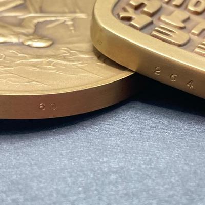 LOT 78: Haym Salomon Bronze Token Medal and Judah L Magnes Bronze Token Medal