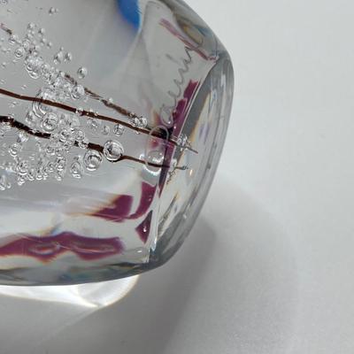 LOT 80: Pair of Vintage Signed Daum France Handblown Art Glass Paperweights