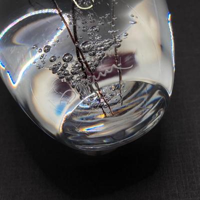 LOT 80: Pair of Vintage Signed Daum France Handblown Art Glass Paperweights