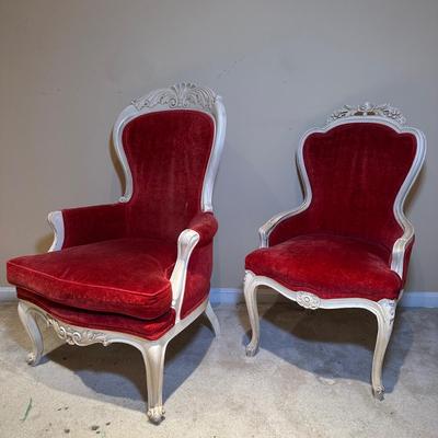 LOT 110: Beautiful Vintage French Louis XV Style Armchairs