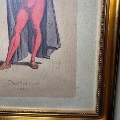 LOT 111: Four Framed Commedia Dell'Arte Figures