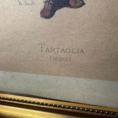 LOT 111: Four Framed Commedia Dell'Arte Figures