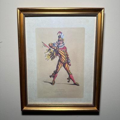 LOT 111: Four Framed Commedia Dell'Arte Figures