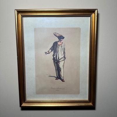 LOT 111: Four Framed Commedia Dell'Arte Figures