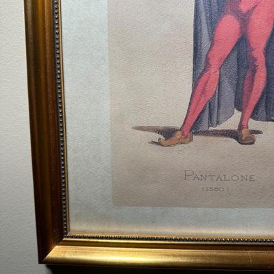 LOT 111: Four Framed Commedia Dell'Arte Figures