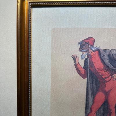 LOT 111: Four Framed Commedia Dell'Arte Figures