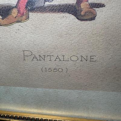 LOT 111: Four Framed Commedia Dell'Arte Figures