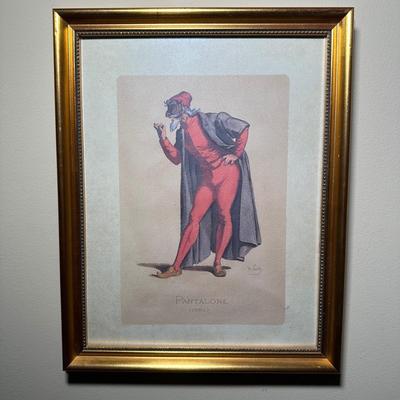 LOT 111: Four Framed Commedia Dell'Arte Figures