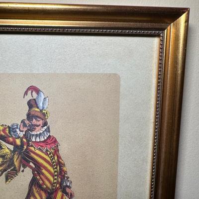 LOT 111: Four Framed Commedia Dell'Arte Figures