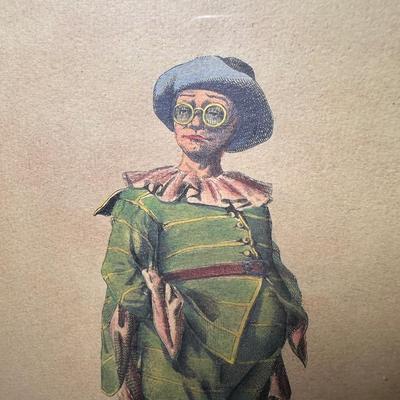 LOT 111: Four Framed Commedia Dell'Arte Figures