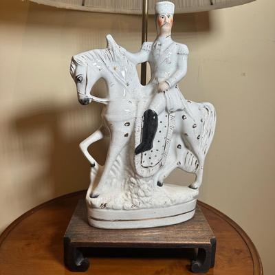 LOT 112: Matching Staffordshire Pottery Lamps