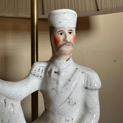 LOT 112: Matching Staffordshire Pottery Lamps