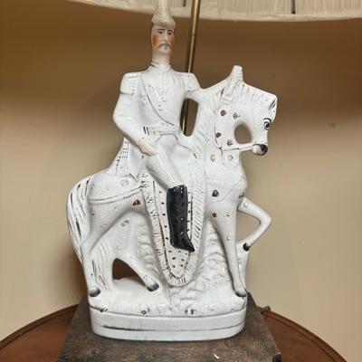 LOT 112: Matching Staffordshire Pottery Lamps