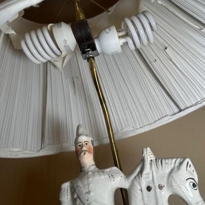 LOT 112: Matching Staffordshire Pottery Lamps