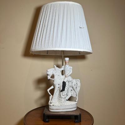 LOT 112: Matching Staffordshire Pottery Lamps