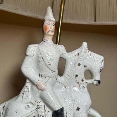 LOT 112: Matching Staffordshire Pottery Lamps