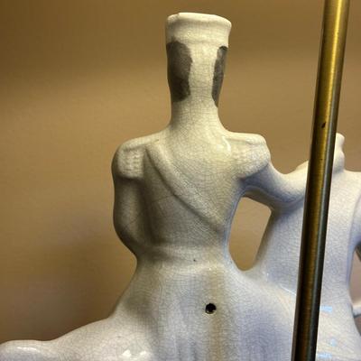 LOT 112: Matching Staffordshire Pottery Lamps