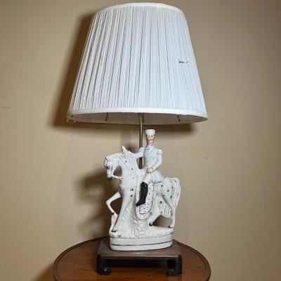 LOT 112: Matching Staffordshire Pottery Lamps