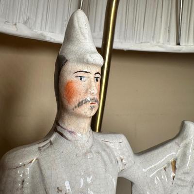 LOT 112: Matching Staffordshire Pottery Lamps