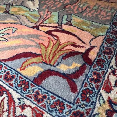 LOT 113: Vintage Persian Pictorial Rug