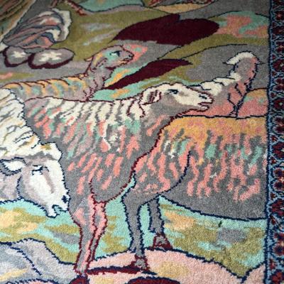 LOT 113: Vintage Persian Pictorial Rug