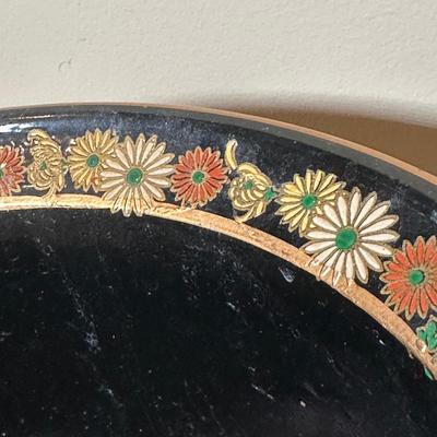 LOT 114: Vintage Asian Planters w/ Wrought Iron Plant Stand