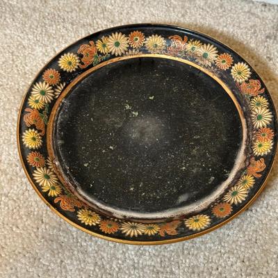 LOT 114: Vintage Asian Planters w/ Wrought Iron Plant Stand