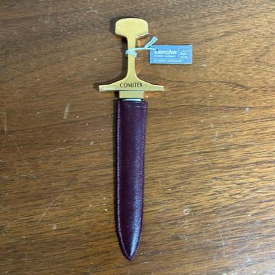 LOT 115: Vintage Art Deco Marble Desk Set w/ 22k Gold Plated Letter Opener & More