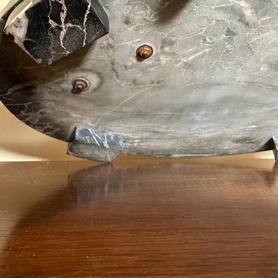 LOT 115: Vintage Art Deco Marble Desk Set w/ 22k Gold Plated Letter Opener & More