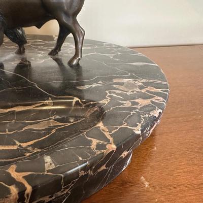 LOT 115: Vintage Art Deco Marble Desk Set w/ 22k Gold Plated Letter Opener & More