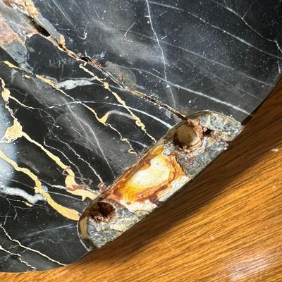 LOT 115: Vintage Art Deco Marble Desk Set w/ 22k Gold Plated Letter Opener & More