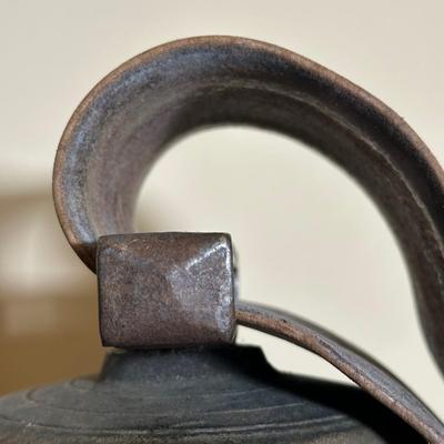 LOT 117: Vintage European Brass Cowbell w/ Leather Strap