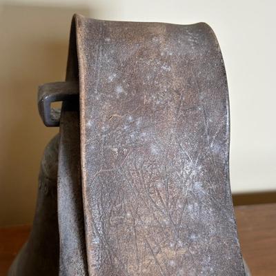 LOT 117: Vintage European Brass Cowbell w/ Leather Strap