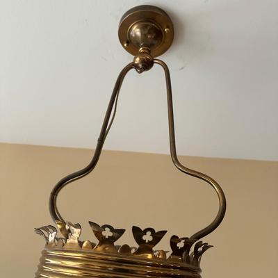 LOT 119: Beautiful Pierced Brass Jeweled Light Fixture