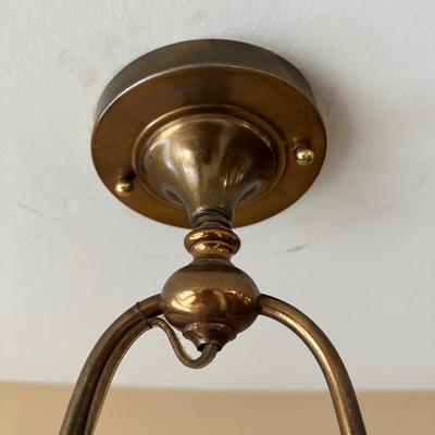 LOT 119: Beautiful Pierced Brass Jeweled Light Fixture