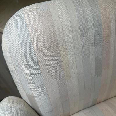 LOT 126: Vintage Round Marble Travertine Table w/ 5 Rolling Arm Chairs