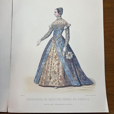 LOT 127: Vintage Costume Prints of French Fashion of the 16th & 18th Century, Framed Betty Bonnet's College Sister Paper Dolls...