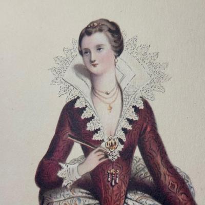 LOT 127: Vintage Costume Prints of French Fashion of the 16th & 18th Century, Framed Betty Bonnet's College Sister Paper Dolls...