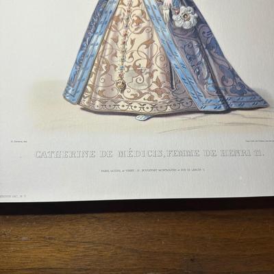 LOT 127: Vintage Costume Prints of French Fashion of the 16th & 18th Century, Framed Betty Bonnet's College Sister Paper Dolls...