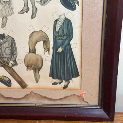 LOT 127: Vintage Costume Prints of French Fashion of the 16th & 18th Century, Framed Betty Bonnet's College Sister Paper Dolls...