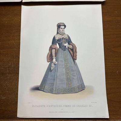 LOT 127: Vintage Costume Prints of French Fashion of the 16th & 18th Century, Framed Betty Bonnet's College Sister Paper Dolls...