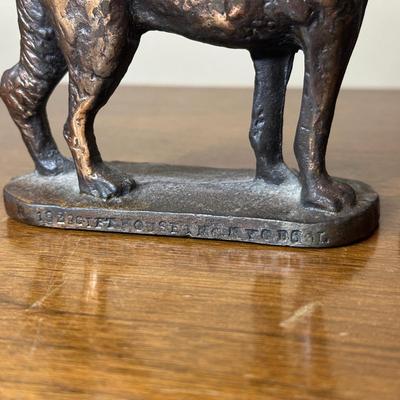 LOT 129: Vintage 1929 Gifthouse NYC D60 German Shepards Brass Bookends & More